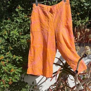 Vibrant Orange and Pink Wide-Leg Pants